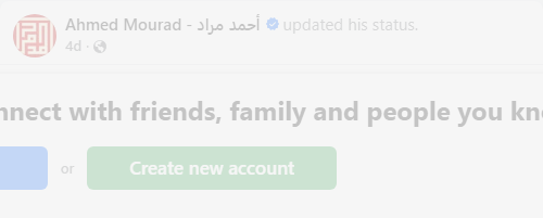 Ahmed Mourad Facebook news post